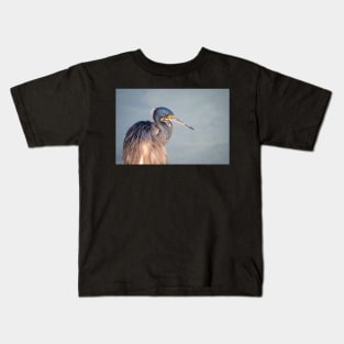 Tri-colored Heron Portrait in Morning Light Kids T-Shirt